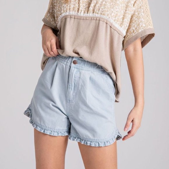 Easel Light Blue Jean Shorts - Picture 2 of 6